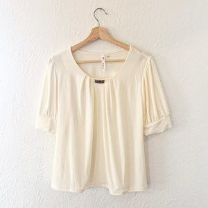 NY Collection plus cream dress blouse 3/4 sleeve